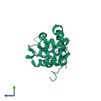 PDB entry 172l coloured by chain, side view.