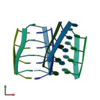 PDB entry 190d coloured by chain, front view.