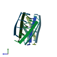 PDB entry 190d coloured by chain, side view.