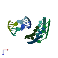 PDB entry 190d coloured by chain, top view.