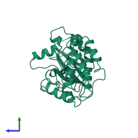 PDB entry 1a06 coloured by chain, side view.