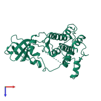 PDB entry 1a06 coloured by chain, top view.