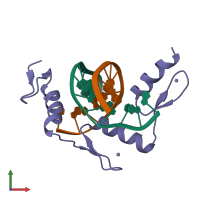 PDB entry 1a1j coloured by chain, front view.