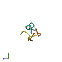 PDB entry 1a3j coloured by chain, side view.