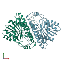 PDB entry 1a4u coloured by chain, front view.