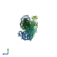 PDB entry 1a5u coloured by chain, side view.