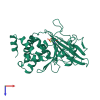 PDB entry 1a5y coloured by chain, top view.