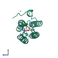 PDB entry 1a7d coloured by chain, side view.