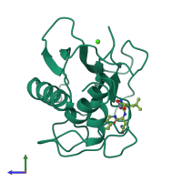 PDB entry 1a85 coloured by chain, side view.