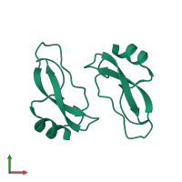 Homo dimeric assembly 1 of PDB entry 1aap coloured by chemically distinct molecules, front view.