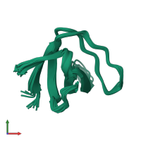 PDB entry 1aey coloured by chain, ensemble of 15 models, front view.
