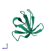 Spectrin alpha chain, non-erythrocytic 1 in PDB entry 1aey, assembly 1, side view.
