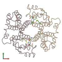PDB entry 1ags coloured by chain, front view.
