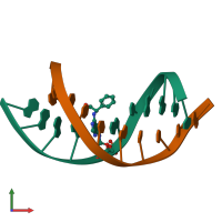 PDB entry 1agz coloured by chain, front view.