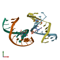 PDB entry 1aio coloured by chain, front view.