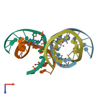 PDB entry 1aio coloured by chain, top view.