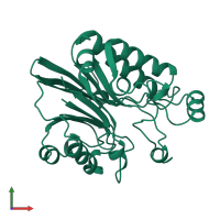 PDB entry 1ako coloured by chain, front view.