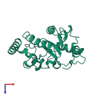 Uracil-DNA glycosylase in PDB entry 1akz, assembly 1, top view.