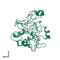 Carbonic anhydrase 2 in PDB entry 1am6, assembly 1, side view.