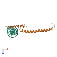 PDB entry 1an2 coloured by chain, top view.
