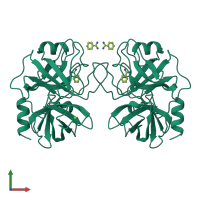 Homo dimeric assembly 1 of PDB entry 1anc coloured by chemically distinct molecules, front view.