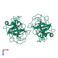 Anionic trypsin-2 in PDB entry 1anc, assembly 1, top view.