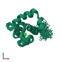 PDB entry 1ap4 coloured by chain, ensemble of 40 models, front view.