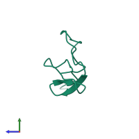 Monomeric assembly 1 of PDB entry 1apq coloured by chemically distinct molecules, side view.