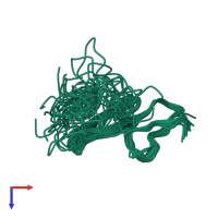 PDB entry 1apq coloured by chain, ensemble of 19 models, top view.