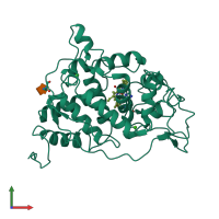 PDB entry 1arp coloured by chain, front view.