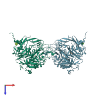 PDB entry 1aso coloured by chain, top view.