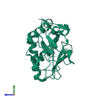 PDB entry 1ast coloured by chain, side view.