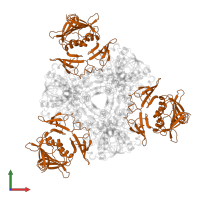 Aspartate carbamoyltransferase regulatory chain in PDB entry 1at1, assembly 1, front view.