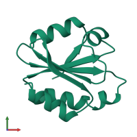 PDB entry 1auc coloured by chain, front view.