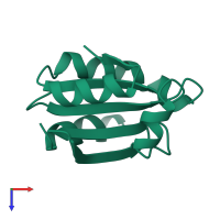 PDB entry 1auc coloured by chain, top view.