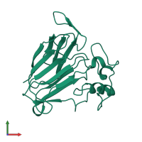 Monomeric assembly 1 of PDB entry 1aun coloured by chemically distinct molecules, front view.