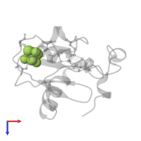 IRON/SULFUR CLUSTER in PDB entry 1axq, assembly 1, top view.