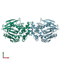 PDB entry 1azw coloured by chain, front view.