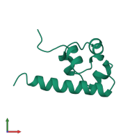 PDB entry 1b0x coloured by chain, front view.