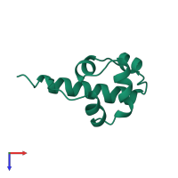 PDB entry 1b0x coloured by chain, top view.