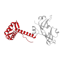 The deposited structure of PDB entry 1b9n contains 2 copies of CATH domain 1.10.10.10 (Arc Repressor Mutant, subunit A) in DNA-binding transcriptional dual regulator ModE. Showing 1 copy in chain A.