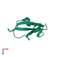 Monomeric assembly 1 of PDB entry 1bk8 coloured by chemically distinct molecules, top view.