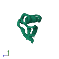 PDB entry 1bk8 coloured by chain, ensemble of 25 models, side view.