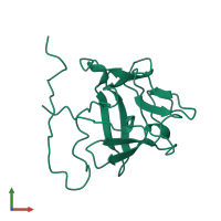 PDB entry 1bla coloured by chain, front view.