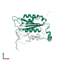 Caspase-1 subunit p20 in PDB entry 1bmq, assembly 1, front view.