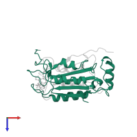 Caspase-1 subunit p20 in PDB entry 1bmq, assembly 1, top view.