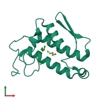 PDB entry 1bp2 coloured by chain, front view.