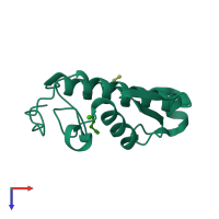 PDB entry 1bp2 coloured by chain, top view.