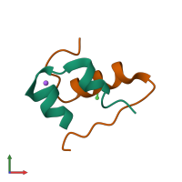 PDB entry 1bph coloured by chain, front view.