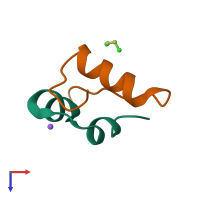 PDB entry 1bph coloured by chain, top view.